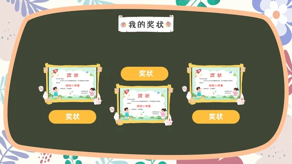 小清新黑板风儿童自我介绍PPT模板