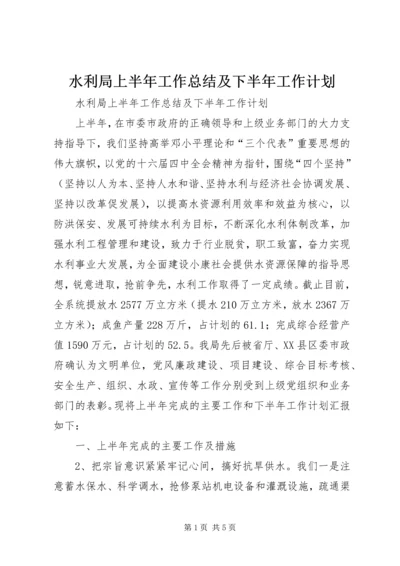 水利局上半年工作总结及下半年工作计划.docx