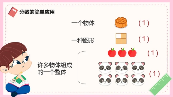 人教版数学三年级分数的简单应用PPT模板