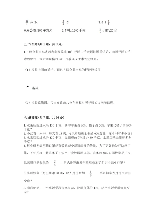 小学数学六年级上册期末考试试卷word版.docx