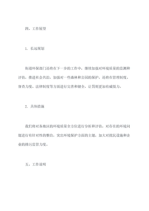 街道环保督查工作报告