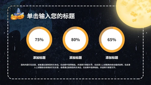 黑色卡通风万圣节主题活动策划PPT模板