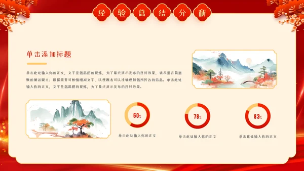 红色中国风蛇年年终总结汇报PPT模板