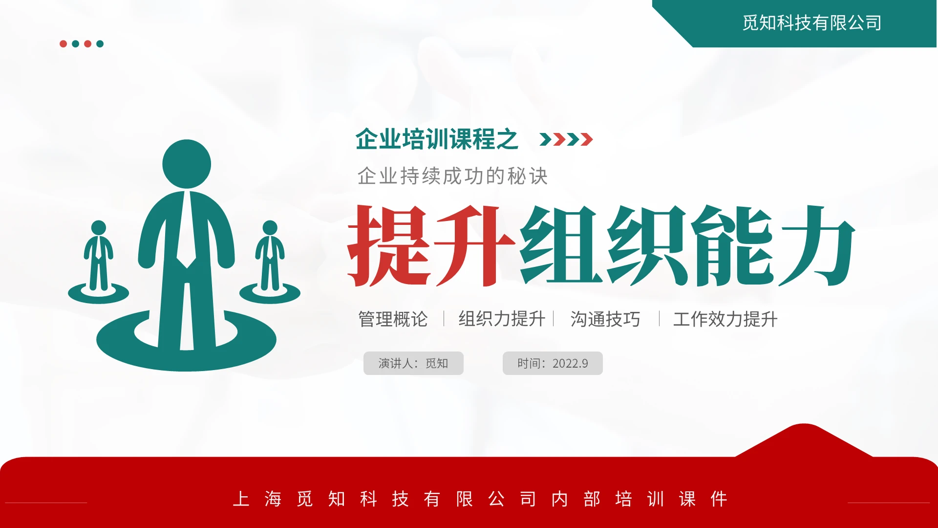 双色简约商务企业员工培训之提升个人组织能力课程提升组织能力