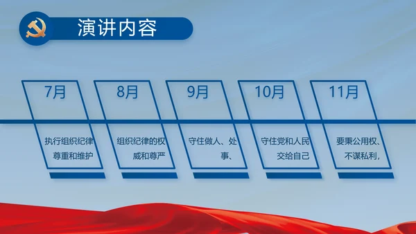 蓝色党建党支部述职报告汇报PPT党课