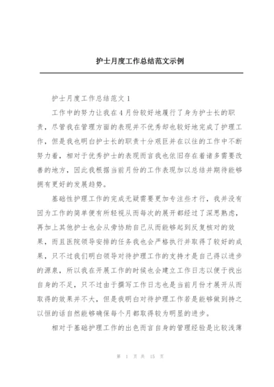 护士月度工作总结范文示例.docx