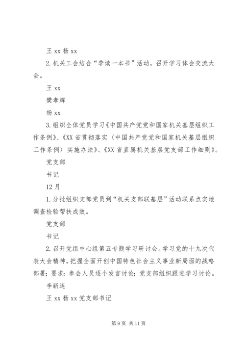 全局推进“两学一做”学习教育常态化制度化工作安排表.docx