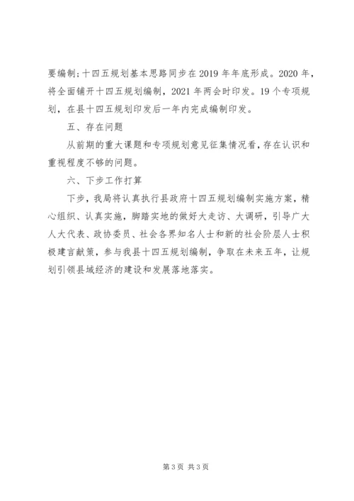 发展和改革局“十四五”规划工作开展情况汇报.docx