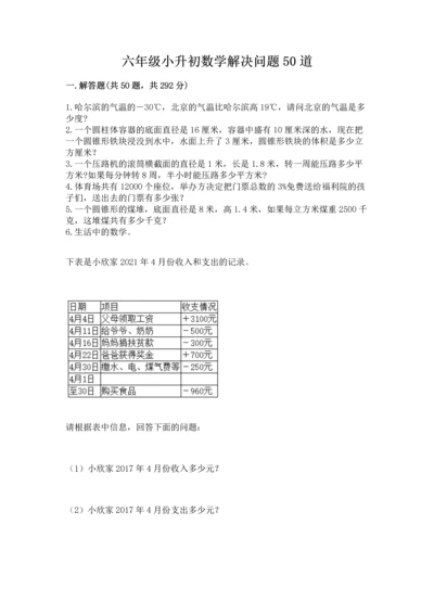 六年级小升初数学解决问题50道（考点梳理）.docx