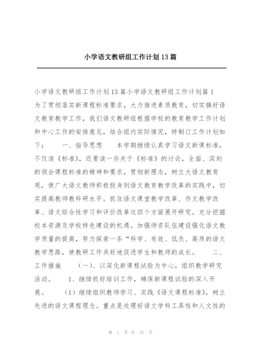 小学语文教研组工作计划13篇.docx