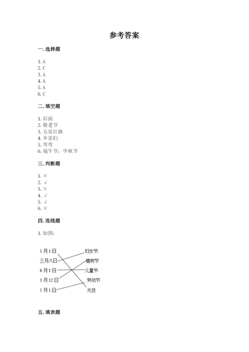 部编版二年级上册道德与法治期末测试卷附完整答案（全优）.docx