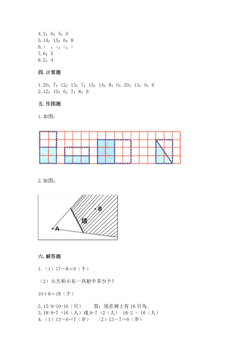 人教版一年级下册数学期中测试卷精品（全国通用）.docx