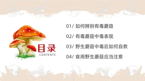 红色简约风毒蘑菇安全教育主题班会安全生产