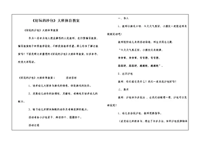 《好玩的沙包》大班体育教案