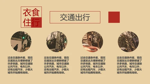 改革开放衣食住行PPT模板