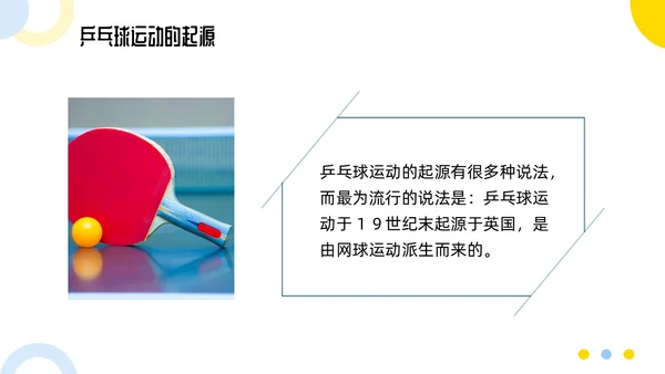 蓝色简约乒乓球起源与发展小学体育PPT课件PPT模板宣传PP