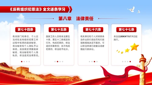 红色党建风反有组织犯罪法党课PPT模板