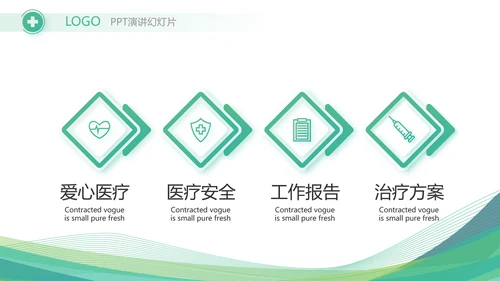 绿色清新医疗医药公司简介动态PPT