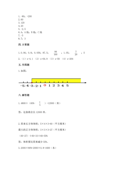 小学六年级下册数学期末卷及参考答案（培优）.docx