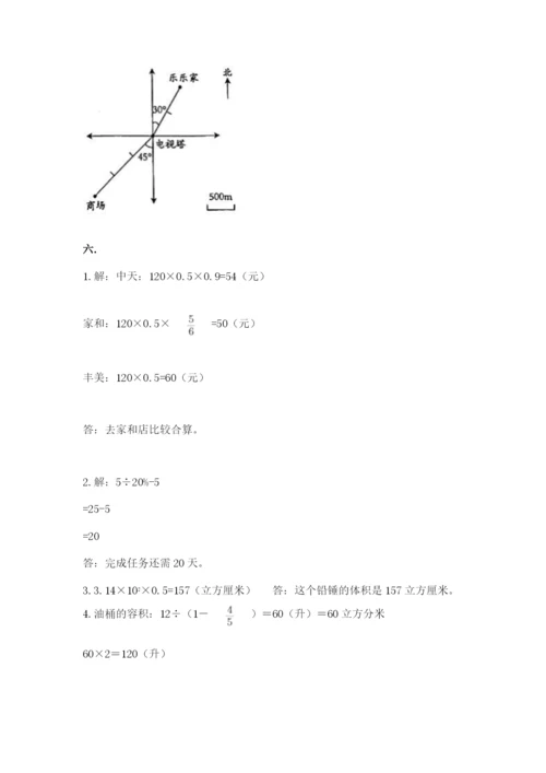 小学六年级下册数学摸底考试题（名师推荐）.docx