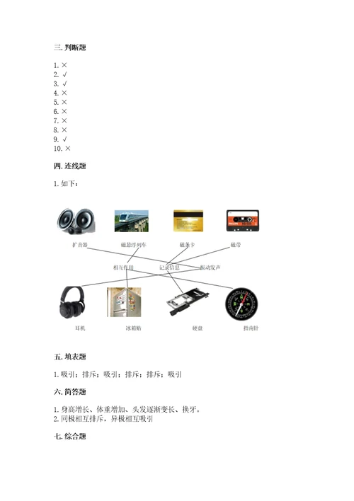 教科版二年级下册科学期末测试卷含答案（名师推荐）