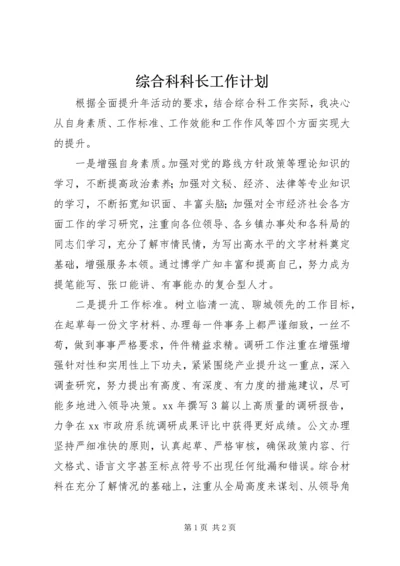 综合科科长工作计划.docx