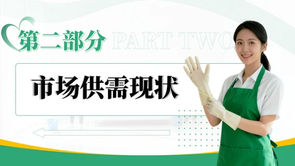 绿色商务风家政行业市场分析报告PPT模板