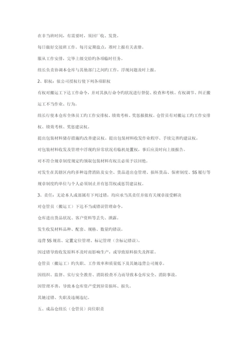 工厂各岗位基本职责汇编.docx