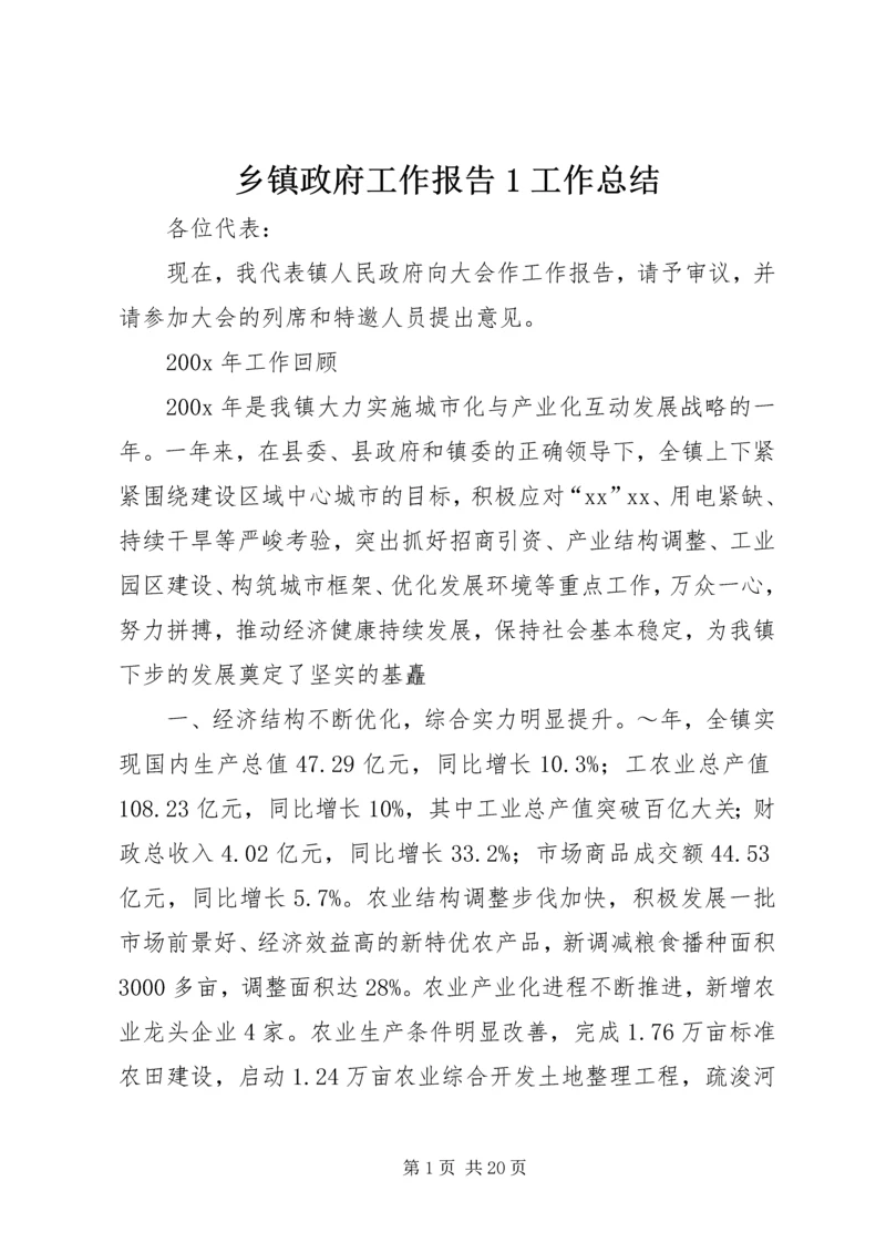 乡镇政府工作报告1工作总结.docx