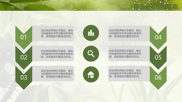 绿叶夏日雨季通用PPT模板