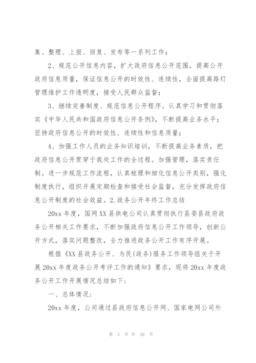政务公开年终工作总结（10篇）.docx