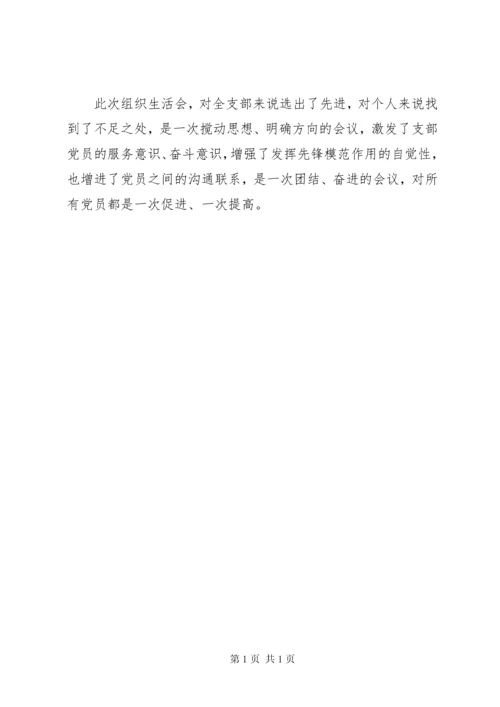 在组织生活会和民主评议党员大会上的点评讲话.docx