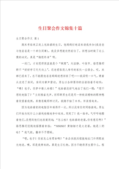 生日聚会作文锦集十篇