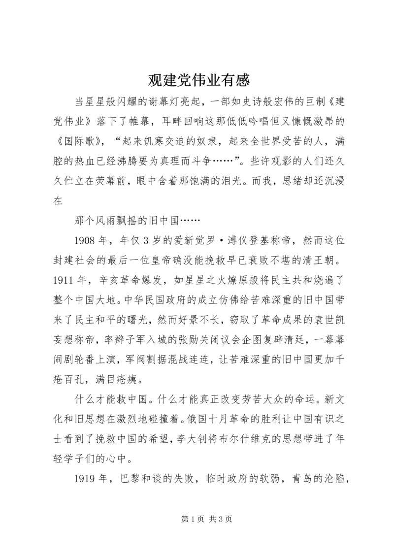 观建党伟业有感.docx