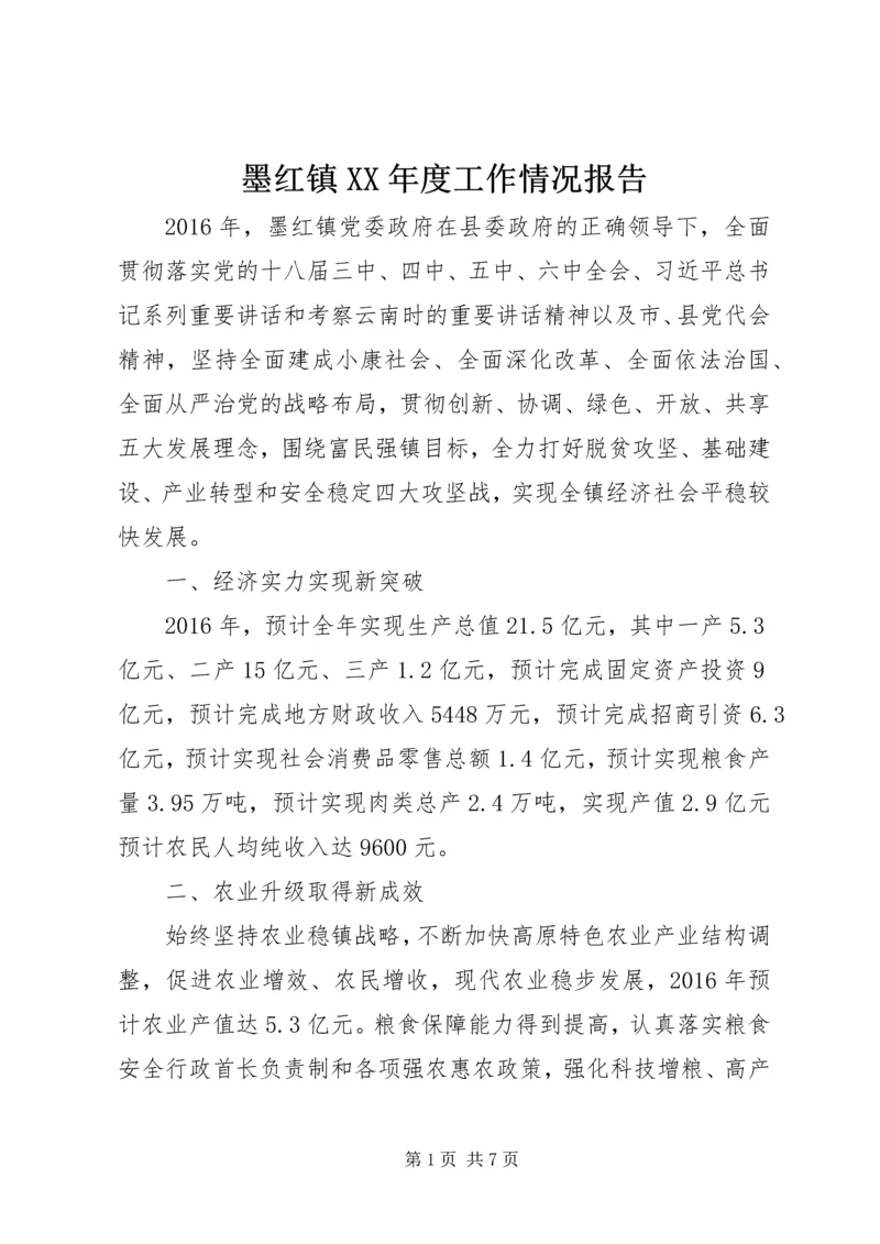 墨红镇XX年度工作情况报告.docx