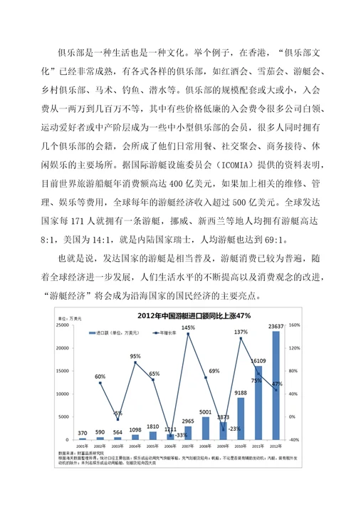 游艇项目商业计划书共23页