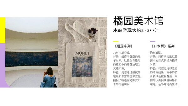 紫黄色时尚法国巴黎旅游攻略PPT模板