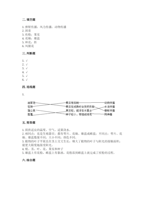 教科版科学四年级下册第一单元《植物的生长变化》测试卷【word】.docx