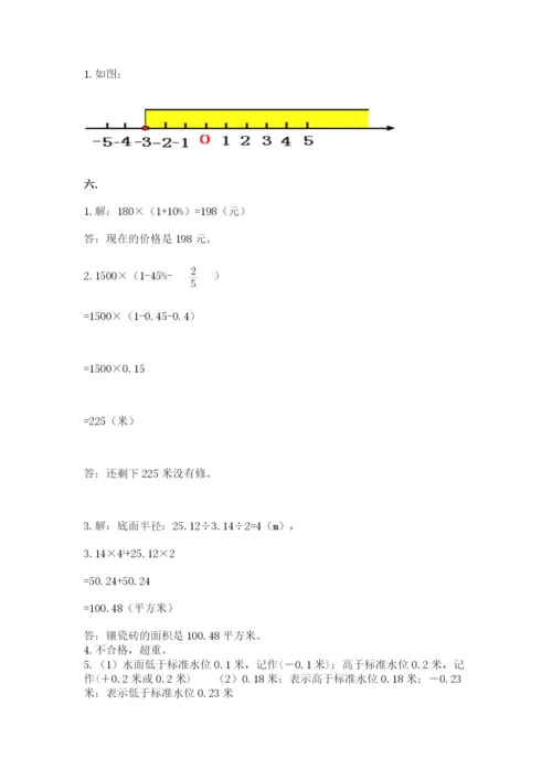 小学六年级数学期末自测题精品（夺分金卷）.docx