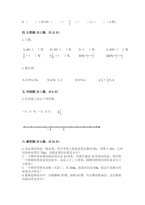 冀教版六年级下册期末真题卷含完整答案（典优）.docx