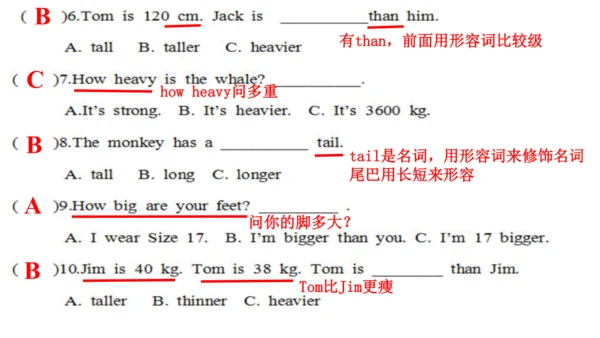 小学英语六下月考试卷讲解