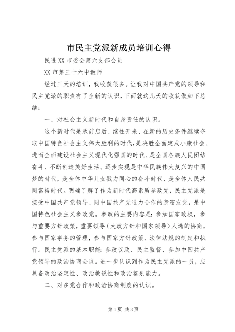 市民主党派新成员培训心得.docx