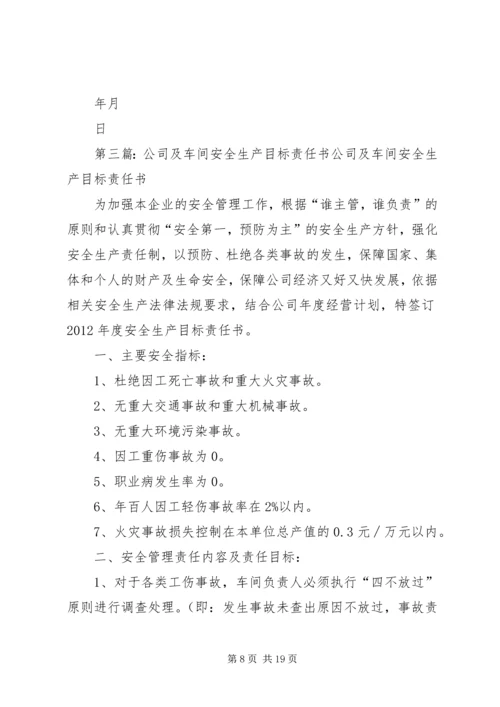 公司安全生产及消防目标责任书.docx