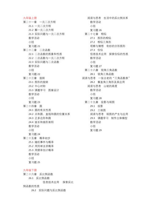 最新人教版初中数学目录(详细).docx
