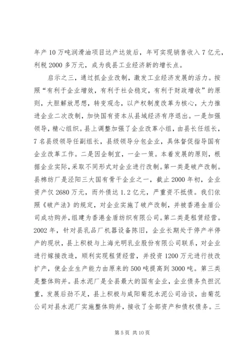 关于促进县域工业经济发展的调研与思考.docx