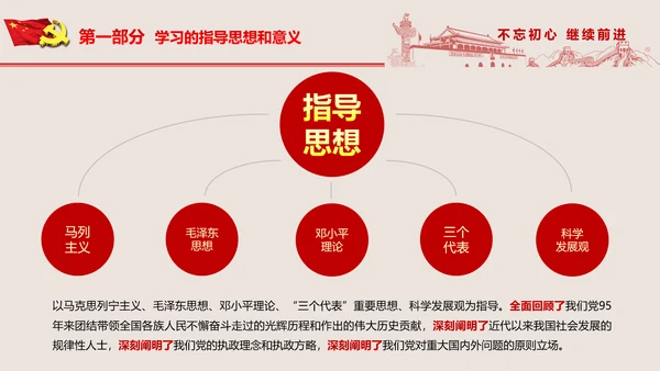 不忘初心继续前进七一重要讲话PPT