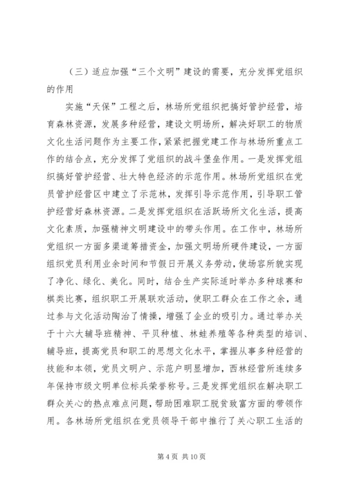 林业局党组织发挥作用情况汇报 (5).docx