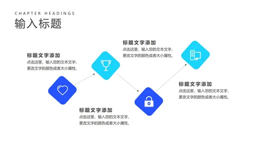 蓝色微立体项目总结汇报PPT模板