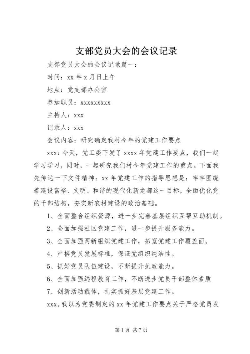 支部党员大会的会议记录.docx