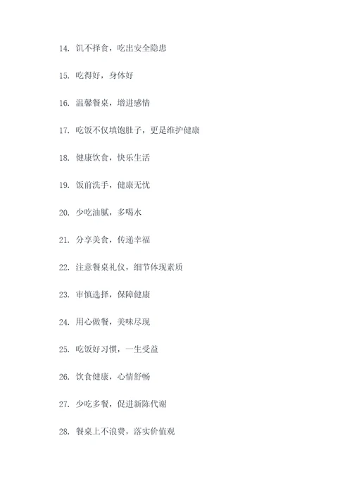 教职工吃饭宣传标语口号